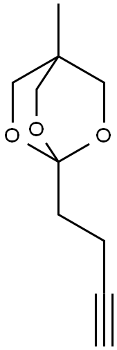 2,6,7-Trioxabicyclo[2.2.2]octane, 4-methyl-1-(3-butynyl)- Struktur