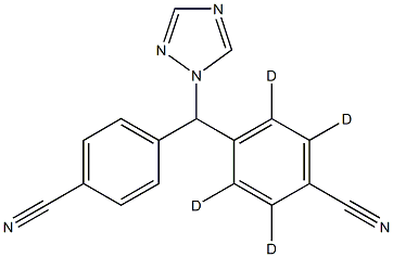 4-[(4-cyanophenyl)-(1,2,4-triazol-1-yl)methyl]-2,3,5,6-tetradeuteriobenzonitrile Struktur