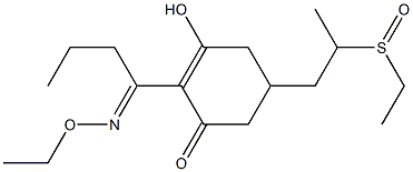 2-Cyclohexen-1-one,2-[1-(ethoxyimino)butyl]-5-[2-(ethylsulfinyl)propyl]-3-hydroxy- Struktur