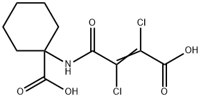 1-[(2Z)-3-carboxy-2,3-dichloroprop-2-enamido]cyclohexane-1-carboxylic acid Struktur