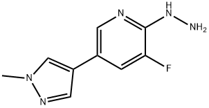 3-fluoro-2-hydrazinyl-5-(1-methyl-1H-pyrazol-4-yl)pyridine Struktur