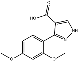 5-(2,4-dimethoxyphenyl)-1H-pyrazole-4-carboxylic acid Struktur