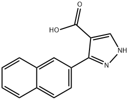 5-(naphthalen-2-yl)-1H-pyrazole-4-carboxylic acid Struktur