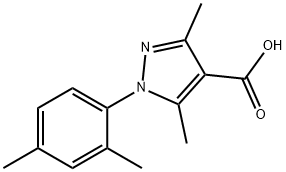 1-(2,4-dimethylphenyl)-3,5-dimethyl-1H-pyrazole-4-carboxylic acid Struktur