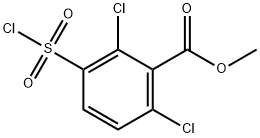 2,6-Dichloro-3-chlorosulfonyl-benzoic acid methyl ester Struktur