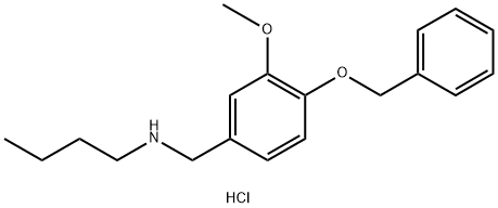 {[4-(benzyloxy)-3-methoxyphenyl]methyl}(butyl)amine hydrochloride Struktur