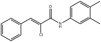 2-chloro-N-(3,4-dimethylphenyl)-3-phenylacrylamide Struktur