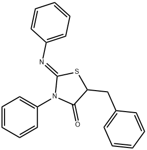 (Z)-5-benzyl-3-phenyl-2-(phenylimino)thiazolidin-4-one Struktur