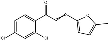 (2E)-1-(2,4-dichlorophenyl)-3-(5-methylfuran-2-yl)prop-2-en-1-one Struktur