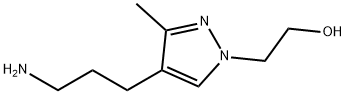 2-[4-(3-aminopropyl)-3-methyl-1H-pyrazol-1-yl]ethan-1-ol Struktur