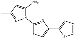 3-methyl-1-[4-(2-thienyl)-1,3-thiazol-2-yl]-1H-pyrazol-5-amine Struktur