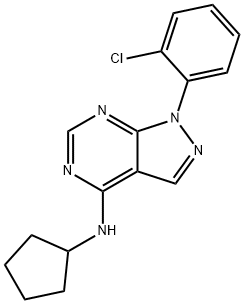 1-(2-chlorophenyl)-N-cyclopentyl-1H-pyrazolo[3,4-d]pyrimidin-4-amine Struktur