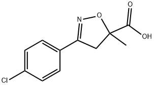 3-(4-chlorophenyl)-5-methyl-4,5-dihydro-1,2-oxazole-5-carboxylic acid Struktur