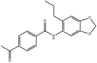 4-acetyl-N-(6-propyl-1,3-benzodioxol-5-yl)benzamide Struktur