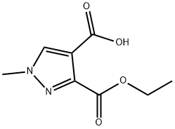 3-(ethoxycarbonyl)-1-methyl-1H-pyrazole-4-carboxylic acid Struktur