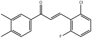 (2E)-3-(2-chloro-6-fluorophenyl)-1-(3,4-dimethylphenyl)prop-2-en-1-one Struktur