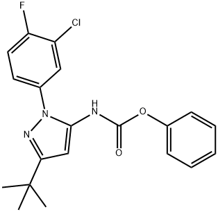 [5-tert-Butyl-2-(3-chloro-4-fluoro-phenyl)-2H-pyrazol-3-yl]-carbamic acid phenyl ester Struktur