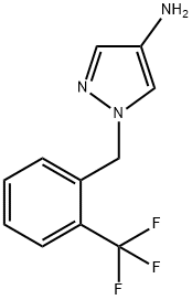 1-{[2-(trifluoromethyl)phenyl]methyl}-1H-pyrazol-4-amine Struktur