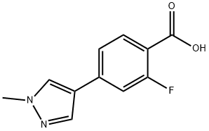 2-fluoro-4-(1-methyl-1H-pyrazol-4-yl)benzoic acid Struktur