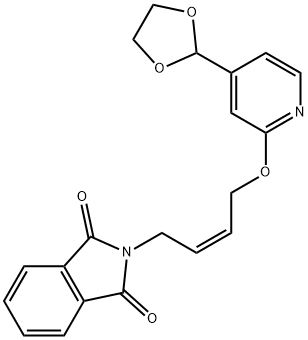 2-(4-((4-(1,3-dioxolan-2-yl)pyridin-2-yl)oxy)but-2-en-1-yl)isoindoline-1,3-dione Struktur