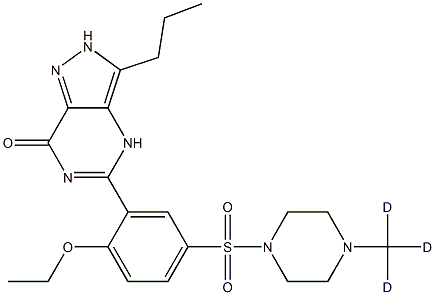 5-[2-ethoxy-5-[4-(trideuteriomethyl)piperazin-1-yl]sulfonylphenyl]-3-propyl-2,4-dihydropyrazolo[4,3-d]pyrimidin-7-one Struktur