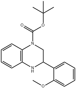 tert-butyl 3-(2-methoxyphenyl)-1,2,3,4-tetrahydroquinoxaline-1-carboxylate Struktur