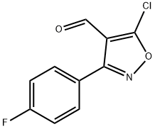 5-chloro-3-(4-fluorophenyl)-1,2-oxazole-4-carbaldehyde Struktur