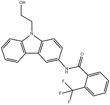 N-[9-(2-hydroxyethyl)carbazol-3-yl]-2-(trifluoromethyl)benzamide Struktur