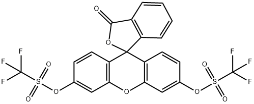 3-oxo-3H-spiro[isobenzofuran-1,9'-xanthene]-3',6'-diyl bis(trifluoromethanesulfonate) Struktur