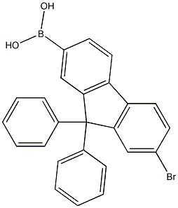 B-(7-bromo-9,9-diphenyl-9H-fluoren-2-yl)-Boronic acid Struktur