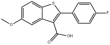 2-(4-FLUOROPHENYL)-5-METHOXYBENZO[B]THIOPHENE-3-CARBOXYLIC ACID Struktur