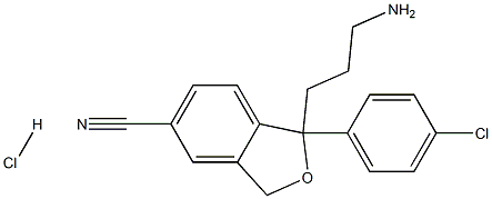 1-(3-aminopropyl)-1-(4-chlorophenyl)-3H-2-benzofuran-5-carbonitrile:hydrochloride Struktur