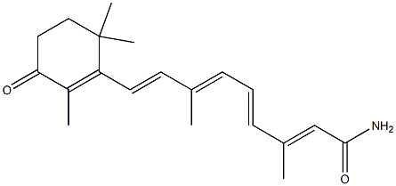 (2E,4E,6E,8E)-3,7-dimethyl-9-(2,6,6-trimethyl-3-oxocyclohexen-1-yl)nona-2,4,6,8-tetraenamide Struktur