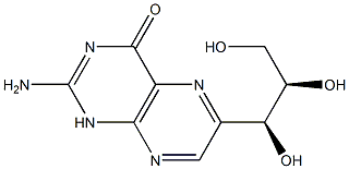 2-amino-6-[(1S,2R)-1,2,3-trihydroxypropyl]-1H-pteridin-4-one Struktur