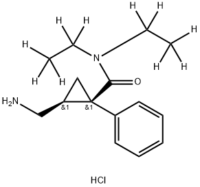 (1R,2S)-2-(aminomethyl)-N,N-bis(1,1,2,2,2-pentadeuterioethyl)-1-phenylcyclopropane-1-carboxamide:hydrochloride Struktur