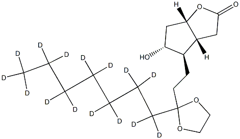 (3aR,4R,5R,6aS)-5-hydroxy-4-[2-[2-(1,1,2,2,3,3,4,4,5,5,6,6,7,7,7-pentadecadeuterioheptyl)-1,3-dioxolan-2-yl]ethyl]-3,3a,4,5,6,6a-hexahydrocyclopenta[b]furan-2-one Struktur