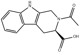 (3R)-2-acetyl-1H,2H,3H,4H,9H-pyrido[3,4-b]indole-3-carboxylic acid Struktur