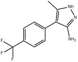 3-methyl-4-[4-(trifluoromethyl)phenyl]-1H-pyrazol-5-amine Struktur