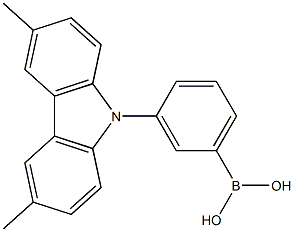 B-[3-(3,6-dimethyl-9H-carbazol-9-yl)phenyl]-Boronic acid Struktur