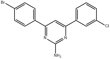 4-(4-bromophenyl)-6-(3-chlorophenyl)pyrimidin-2-amine Struktur