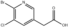 2-(6-bromo-5-chloropyridin-3-yl)acetic acid Struktur