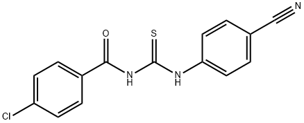 4-chloro-N-{[(4-cyanophenyl)amino]carbonothioyl}benzamide Struktur