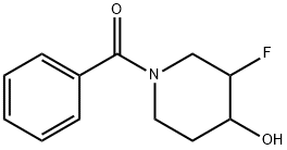 (3-Fluoro-4-hydroxypiperidin-1-yl)(phenyl)methanone Struktur