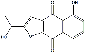 5-hydroxy-2-(1'-hydroxyethyl)naphtho[2,3-b]furan-4,9-dione Struktur