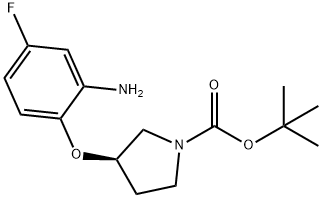 (R)-tert-Butyl 3-(2-amino-4-fluorophenoxy)pyrrolidine-1-carboxylate Struktur