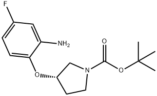 (S)-tert-Butyl 3-(2-amino-4-fluorophenoxy)pyrrolidine-1-carboxylate Struktur