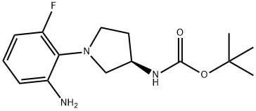 (R)-tert-Butyl 1-(2-amino-6-fluorophenyl)pyrrolidin-3-ylcarbamate Struktur