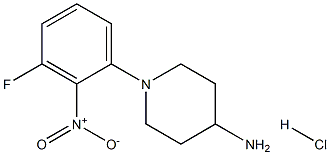 1-(3-Fluoro-2-nitrophenyl)piperidin-4-amine hydrochloride Struktur