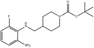 tert-Butyl 4-[(2-amino-6-fluorophenylamino)methyl]piperidine-1-carboxylate Struktur