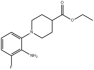 Ethyl 1-(2-amino-3-fluorophenyl)piperidine-4-carboxylate Struktur